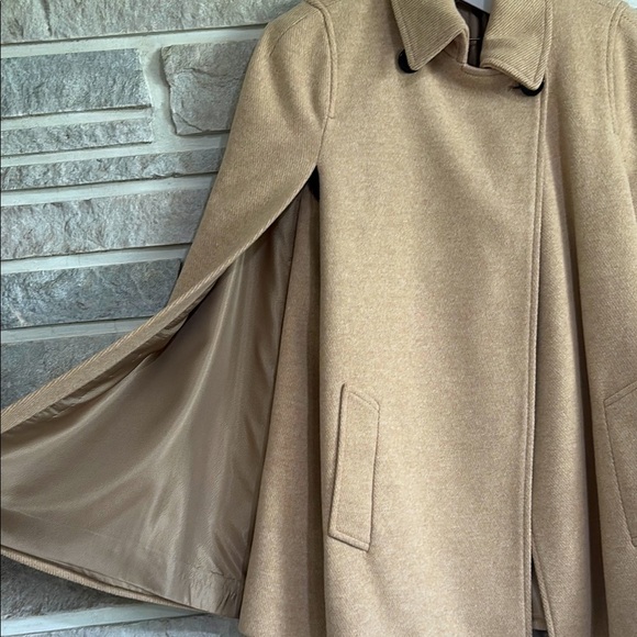 Zara cotton blend cape coat size Medium - Picture 4 of 15